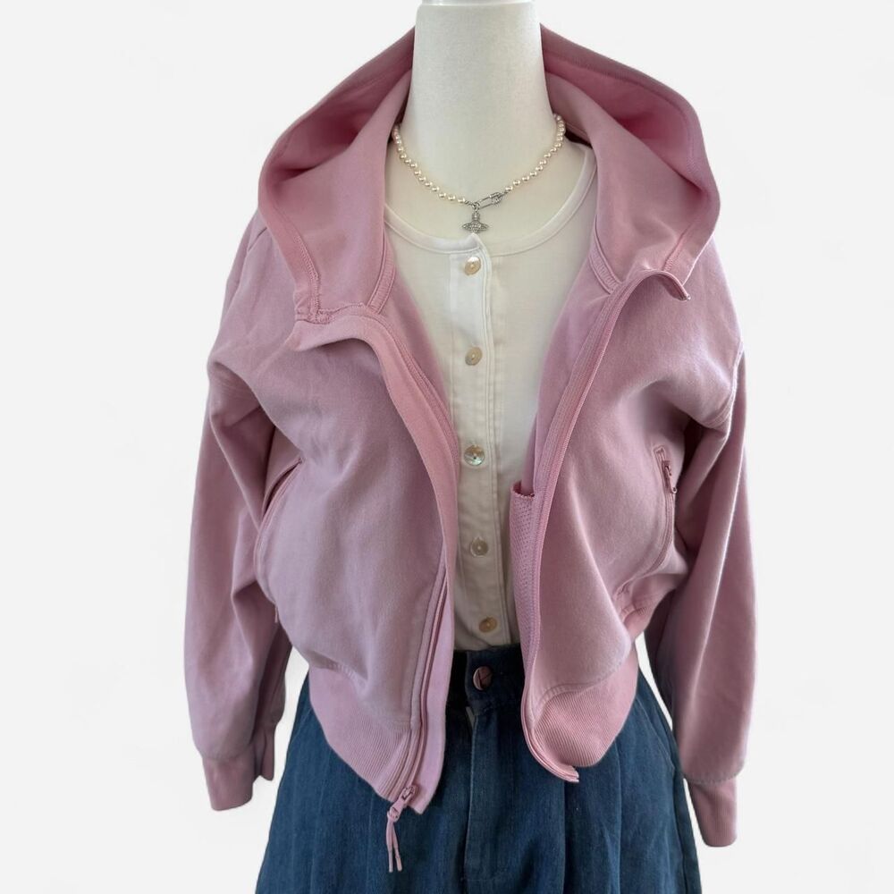 Pink cropped zip up hoodie | Perfect for pilates, gym, yoga, and running